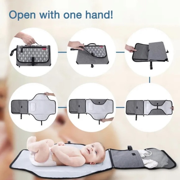 NWT! LEKEBABY Portable Waterproof Diaper Changing Pad-BLACK - Picture 4 of 6